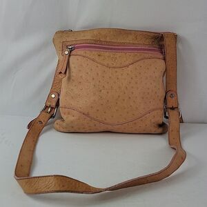 Donald J Pliner Xena Ostrich Embossed Leather Women's Crossbody Bag